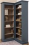Casa Padrino Landhausstil Eckschrank Blau / Beige 102 x 102 x H. 210 cm - Massivholz B�cherschrank - Landhausstil Wohnzimmer M�bel