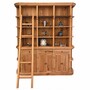 Casa Padrino Landhausstil Eichenholz Schrank mit Leiter Naturfarben 200 x 45 x H. 240 cm - B�cherschrank - B�roschrank - Landhausstil M�bel