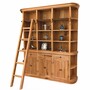 Casa Padrino Landhausstil Eichenholz Schrank mit Leiter Naturfarben 200 x 45 x H. 240 cm - B�cherschrank - B�roschrank - Landhausstil M�bel