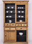 Casa Padrino Landhausstil Esszimmerschrank Braun / schwarz 142 x 48 x H. 225 cm - Massivholz K�chenschrank - Landhausstil Esszimmer M�bel