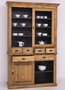Casa Padrino Landhausstil Esszimmerschrank Braun / schwarz 142 x 48 x H. 225 cm - Massivholz K�chenschrank - Landhausstil Esszimmer M�bel