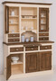 Casa Padrino Landhausstil Esszimmerschrank Creme / Dunkelbraun 137 x 50 x H. 197 cm - Massivholz K�chenschrank - Esszimmer M�bel im Landhausstil - Landhausstil Esszimmer Einrichtung