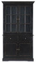 Casa Padrino Landhausstil Schrank Antik Schwarz 111,4 x 42,5 x H. 203 cm - Landhausstil Esszimmerschrank mit 4 T�ren und 2 Schubladen - Landhausstil Vitrine - Landhausstil Esszimmer M�bel