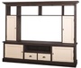 Casa Padrino Landhausstil Fernsehschrank Dunkelbraun / Beige 207 x 46 x H. 166 cm - Massivholz TV Schrank - Wohnzimmerschrank - Landhausstil Wohnzimmerm�bel