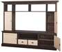 Casa Padrino Landhausstil Fernsehschrank Dunkelbraun / Beige 207 x 46 x H. 166 cm - Massivholz TV Schrank - Wohnzimmerschrank - Landhausstil Wohnzimmerm�bel