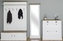 Casa Padrino Landhausstil Massivholz Garderobenm�bel Set Wei� / Braun - Garderobenschrank - Spiegel - Schuhschrank - M�bel im Landhausstil