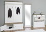 Casa Padrino Landhausstil Massivholz Garderobenm�bel Set Wei� / Braun - Garderobenschrank - Spiegel - Schuhschrank - M�bel im Landhausstil