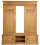 Casa Padrino Landhausstil Garderobe Naturfarben 180 x 41 x H. 210 cm - Massivholz Garderobenschrank mit Spiegel - Landhausstil Garderobenm�bel