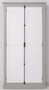 Casa Padrino Landhausstil Kleiderschrank Grau / Wei� 109 x 40 x H. 210 cm - Massivholz Schlafzimmerschrank mit 2 T�ren - Landhausstil Schlafzimmer M�bel - Massivholz M�bel im Landhausstil
