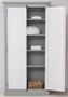 Casa Padrino Landhausstil Kleiderschrank Grau / Wei� 109 x 40 x H. 210 cm - Massivholz Schlafzimmerschrank mit 2 T�ren - Landhausstil Schlafzimmer M�bel - Massivholz M�bel im Landhausstil