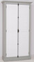 Casa Padrino Landhausstil Kleiderschrank Grau / Wei� 109 x 40 x H. 210 cm - Massivholz Schlafzimmerschrank mit 2 T�ren - Landhausstil Schlafzimmer M�bel - Massivholz M�bel im Landhausstil