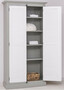 Casa Padrino Landhausstil Kleiderschrank Grau / Wei� 109 x 40 x H. 210 cm - Massivholz Schlafzimmerschrank mit 2 T�ren - Landhausstil Schlafzimmer M�bel - Massivholz M�bel im Landhausstil