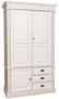 Casa Padrino Landhausstil Kleiderschrank Beige / Creme 120 x 59 x H. 210 cm - Massivholz Schlafzimmerschrank mit 3 T�ren und 3 Schubladen - Landhausstil Schlafzimmerm�bel