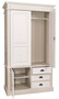Casa Padrino Landhausstil Kleiderschrank Beige / Creme 120 x 59 x H. 210 cm - Massivholz Schlafzimmerschrank mit 3 T�ren und 3 Schubladen - Landhausstil Schlafzimmerm�bel