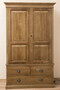 Casa Padrino Landhausstil Kleiderschrank Braun 121 x 59 x H. 197 cm - Massivholz Schlafzimmerschrank mit 2 T�ren und 3 Schubladen - Landhausstil Schlafzimmer M�bel