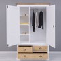 Casa Padrino Landhausstil Kleiderschrank Wei� / Naturfarben 121 x H. 197 cm - Schlafzimmer M�bel