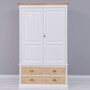 Casa Padrino Landhausstil Kleiderschrank Wei� / Naturfarben 121 x H. 197 cm - Schlafzimmer M�bel