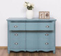 Casa Padrino Landhausstil Kommode Antik Hellblau 130 x 57 x H. 90 cm - Massivholz Schrank mit 3 Schubladen - Landhausstil M�bel