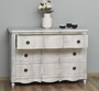Casa Padrino Barock Landhaus Stil Kommode mit 3 Schubladen Grau / Schwarz 130 cm - Landhausstil M�bel