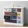 Casa Padrino Landhausstil Kommode wei� mit 12 bunten Schubladen - B�rom�bel im Landhausstil