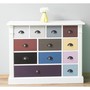 Casa Padrino Landhausstil Kommode wei� mit 12 bunten Schubladen - B�rom�bel im Landhausstil