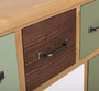 Casa Padrino Landhausstil Kommode Hellbraun / Mehrfarbig 180 x 48 x H. 95 cm - Massivholz Schrank mit 19 Schubladen - Landhausstil M�bel
