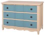 Casa Padrino Landhausstil Kommode mit 3 Schubladen Beige / Blau 130 cm - Landhausstil M�bel