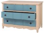 Casa Padrino Landhausstil Kommode mit 3 Schubladen Beige / Blau 130 cm - Landhausstil M�bel