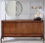 Casa Padrino Luxus Neoklassik Kommode mit 2 T�ren Braun 187 x 52 x H. 95 cm - Massivholz Sideboard - Art Deco Wohnzimmer M�bel 