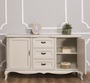 Casa Padrino Landhausstil Sideboard mit 2 T�ren und 3 Schubladen Antik Hellgrau 158 x 48 x H. 89 cm - Landhausstil M�bel