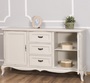 Casa Padrino Landhausstil Sideboard mit 2 T�ren und 3 Schubladen Antik Hellgrau 158 x 48 x H. 89 cm - Landhausstil M�bel