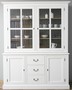 Casa Padrino Landhausstil K�chenschrank Wei� / Braun 179 x 47 x H. 225 cm - Massivholz K�chenschrank mit 4 T�ren und 3 Schubladen - Landhausstil K�chenm�bel