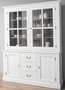Casa Padrino Landhausstil K�chenschrank Wei� / Braun 179 x 47 x H. 225 cm - Massivholz K�chenschrank mit 4 T�ren und 3 Schubladen - Landhausstil K�chenm�bel