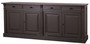Casa Padrino Landhausstil K�chenschrank mit 4 T�ren und 4 Schubladen Schwarz 219 x 51 x H. 90 cm - Massivholz Schrank - Landhausstil M�bel 
