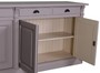 Casa Padrino Landhausstil K�chenschrank mit 4 T�ren und 4 Schubladen Grau 219 x 51 x H. 90 cm - Massivholz Schrank - Landhausstil M�bel