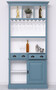 Casa Padrino Landhausstil Massivholz Barschrank Blau / Wei� 103 x 36 x H. 210 cm - Massivholz Weinschrank im Landhausstil - Massivholz Bar M�bel - Landhausstil Bar M�bel