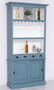 Casa Padrino Landhausstil Massivholz Barschrank Blau / Wei� 103 x 36 x H. 210 cm - Massivholz Weinschrank im Landhausstil - Massivholz Bar M�bel - Landhausstil Bar M�bel