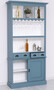 Casa Padrino Landhausstil Massivholz Barschrank Blau / Wei� 103 x 36 x H. 210 cm - Massivholz Weinschrank im Landhausstil - Massivholz Bar M�bel - Landhausstil Bar M�bel