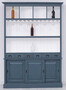 Casa Padrino Landhausstil Massivholz Barschrank Antik Blau / Wei� 151 x 36 x H. 210 cm - Massivholz Weinschrank im Landhausstil - Massivholz Bar M�bel - Landhausstil Bar M�bel