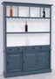 Casa Padrino Landhausstil Massivholz Barschrank Antik Blau / Wei� 151 x 36 x H. 210 cm - Massivholz Weinschrank im Landhausstil - Massivholz Bar M�bel - Landhausstil Bar M�bel
