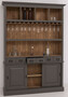 Casa Padrino Landhausstil Massivholz Barschrank Dunkelgrau / Braun 151 x 36 x H. 210 cm - Massivholz Weinschrank im Landhausstil - Massivholz Bar M�bel - Landhausstil Bar M�bel