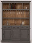 Casa Padrino Landhausstil Massivholz Barschrank Dunkelgrau / Braun 151 x 36 x H. 210 cm - Massivholz Weinschrank im Landhausstil - Massivholz Bar M�bel - Landhausstil Bar M�bel