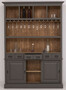 Casa Padrino Landhausstil Massivholz Barschrank Dunkelgrau / Braun 151 x 36 x H. 210 cm - Massivholz Weinschrank im Landhausstil - Massivholz Bar M�bel - Landhausstil Bar M�bel