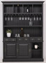 Casa Padrino Landhausstil Massivholz Barschrank Antik Schwarz 151 x 36 x H. 210 cm - Massivholz Weinschrank im Landhausstil - Massivholz Bar M�bel - Landhausstil Bar M�bel