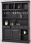 Casa Padrino Landhausstil Massivholz Barschrank Antik Schwarz 151 x 36 x H. 210 cm - Massivholz Weinschrank im Landhausstil - Massivholz Bar M�bel - Landhausstil Bar M�bel