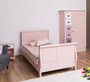Casa Padrino Landhausstil Massivholz Kinderzimmer M�bel Set Rosa / Wei� / Lila - 1 Einzelbett & 1 Kleiderschrank & 1 Nachttisch - Landhausstil M�bel