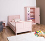 Casa Padrino Landhausstil Massivholz Kinderzimmer M�bel Set Rosa / Wei� / Lila - 1 Einzelbett & 1 Kleiderschrank & 1 Nachttisch - Landhausstil M�bel