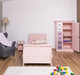 Casa Padrino Landhausstil Massivholz Kinderzimmer M�bel Set Rosa / Wei� / Lila - 1 Einzelbett & 1 Kleiderschrank & 1 Nachttisch - Landhausstil M�bel