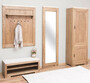 Casa Padrino Landhausstil Massivholz Garderobenm�bel Set Naturfarben / Wei� - 1 Garderobe & 1 Schuhschrank & 1 Wandspiegel & 1 Kleiderschrank - Landhausstil M�bel