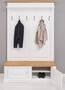 Casa Padrino Landhausstil Massivholz Garderobenschrank Wei� / Naturfarben 140 x 41 x H. 210 cm - Wand Garderobe - Flur Schrank - Flurm�bel - Garderobenm�bel - Landhausstil M�bel